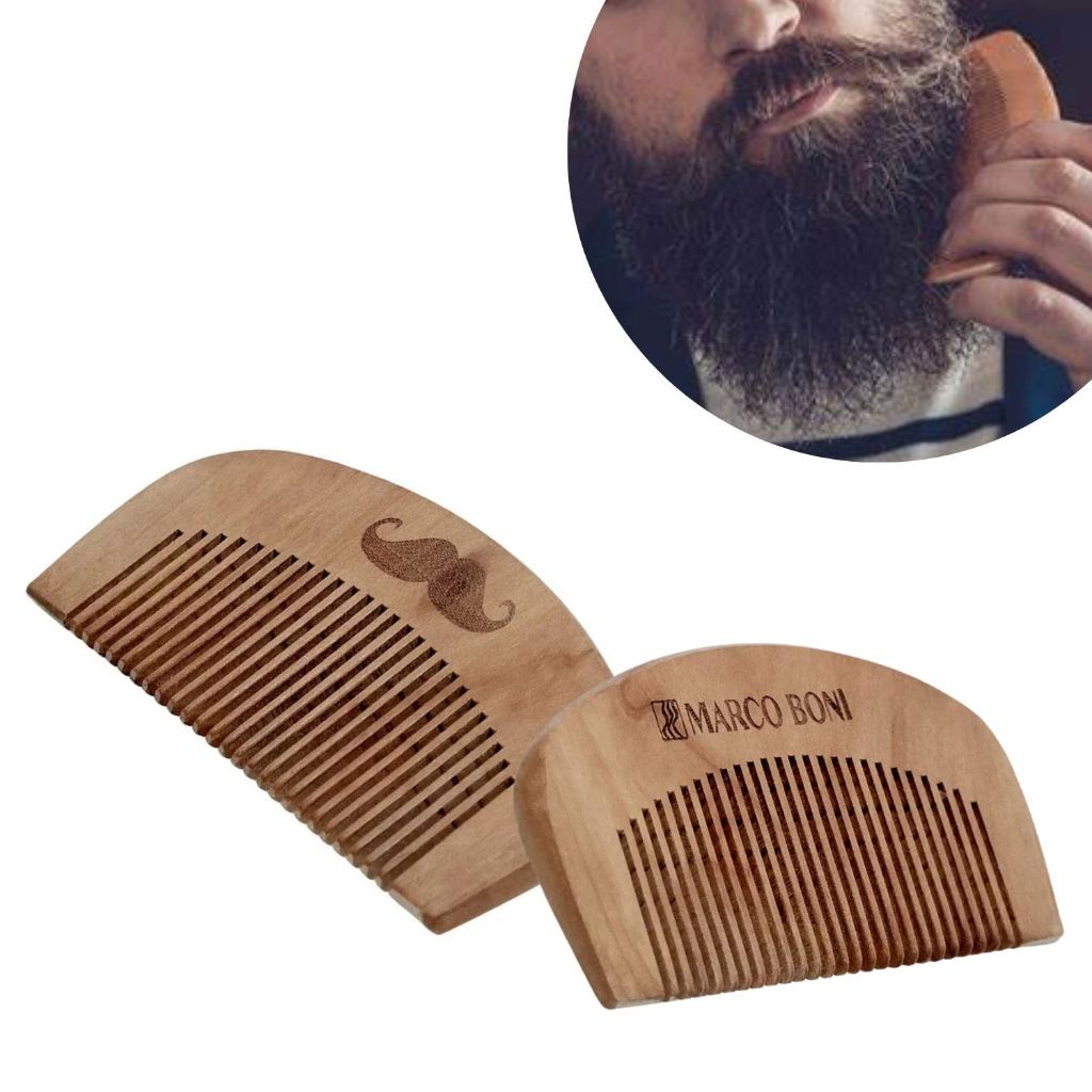 Pente De Madeira Premium Para Barba E Bigode Marco Boni | Shopee Brasil