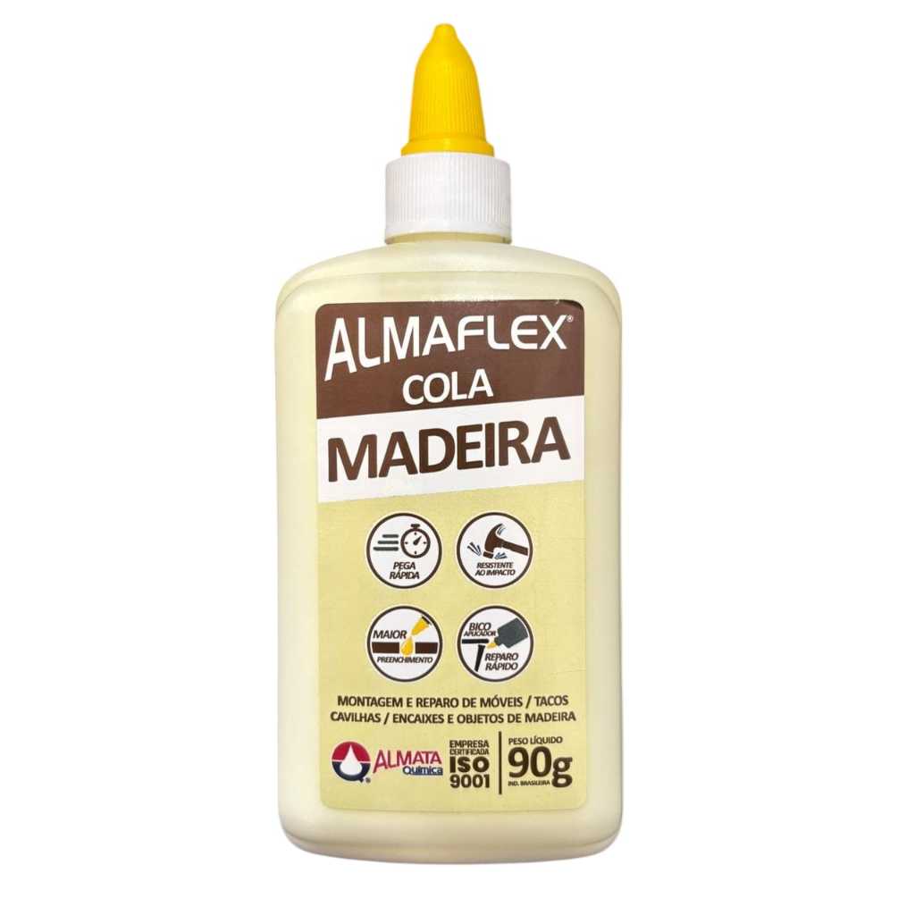 Cola para Madeira e MDF Almaflex 90g P/ Reparos e Acabamentos | Shopee ...