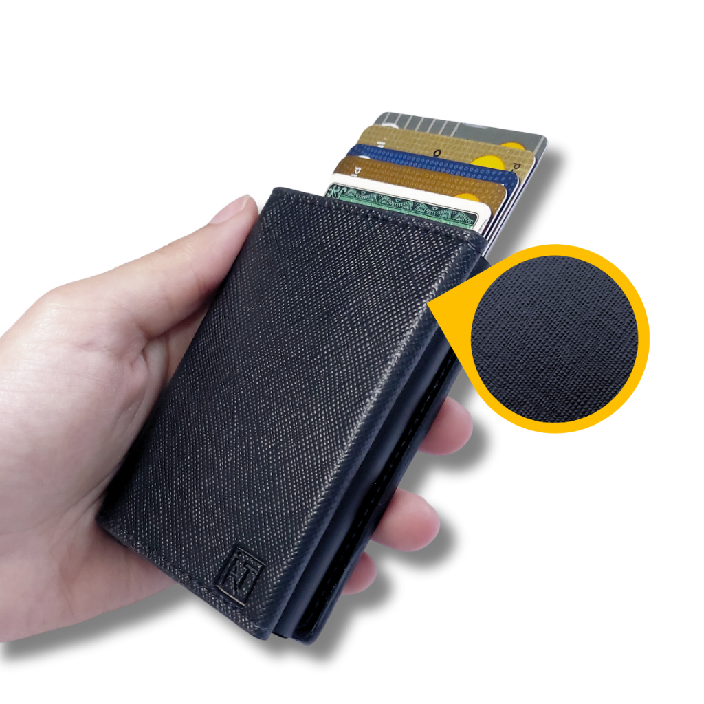 Carteira Porta Cartao Masculin Feminin Antifurto Slim Automática Proteção Rfid Atni Cor Ravena