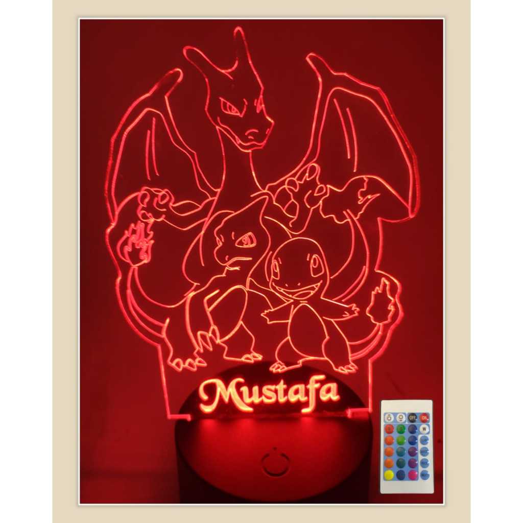 Luminaria Led Charmander Evolução RGB e Controle Remoto | Shopee Brasil