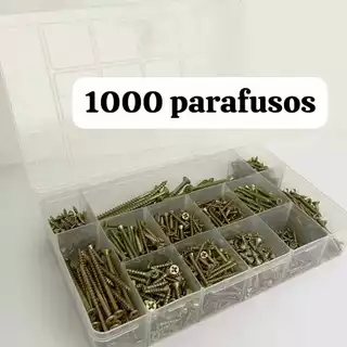 Kit Parafusos 1000 unidades cabeça chata phs com organizador de qualidade