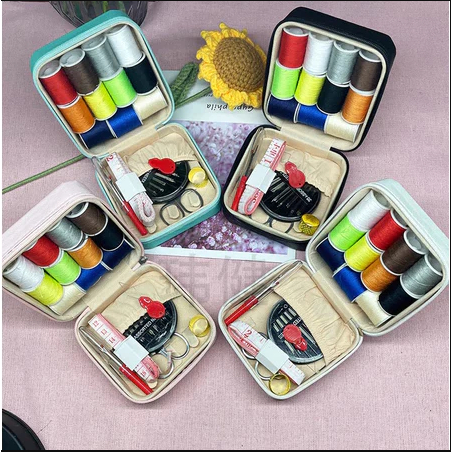Kit Completo Costura Viagem Maleta Agulha Linha Fita Metrica—KL