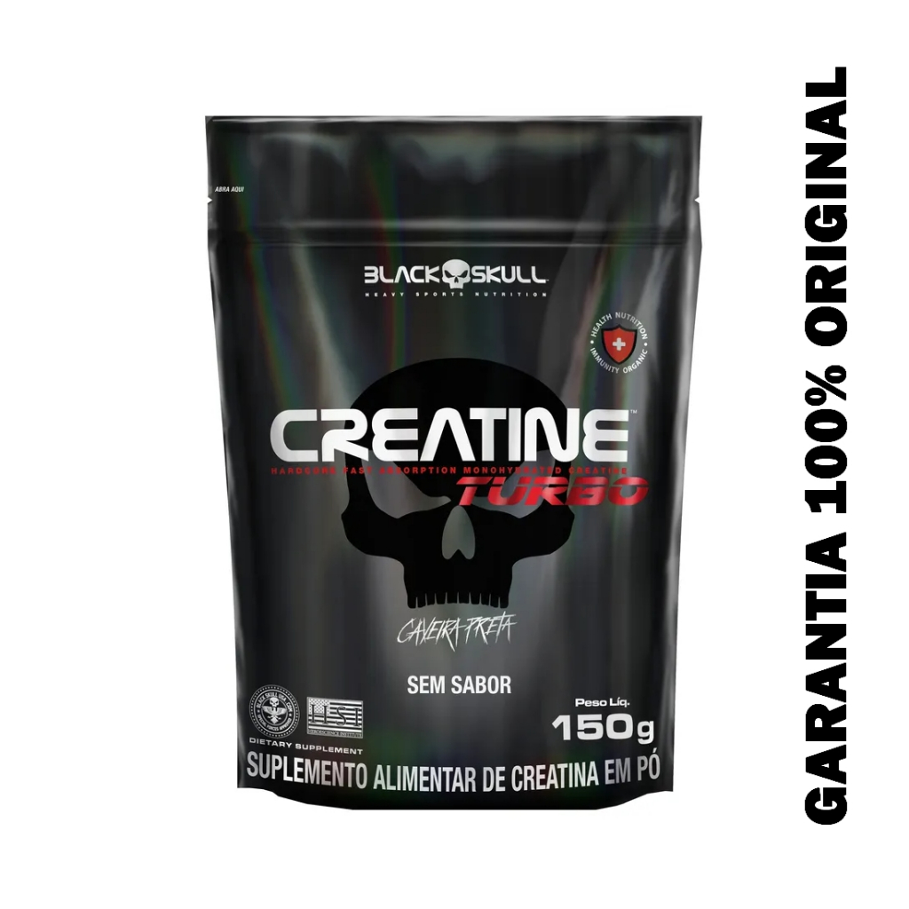 Creatine Turbo Creatina Caveira Preta 150g Refil - Black Skull