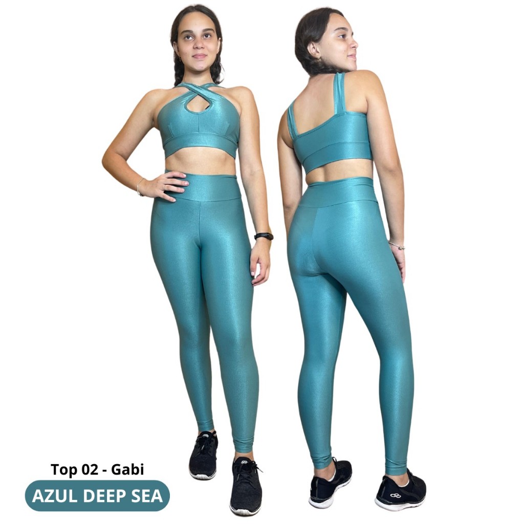 Conjunto Legging Top Gabi Aveludado Compressão Poliamida