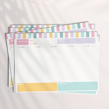Desk Planner Semanal A4 com 50 folhas para planejar sua rotina com ...