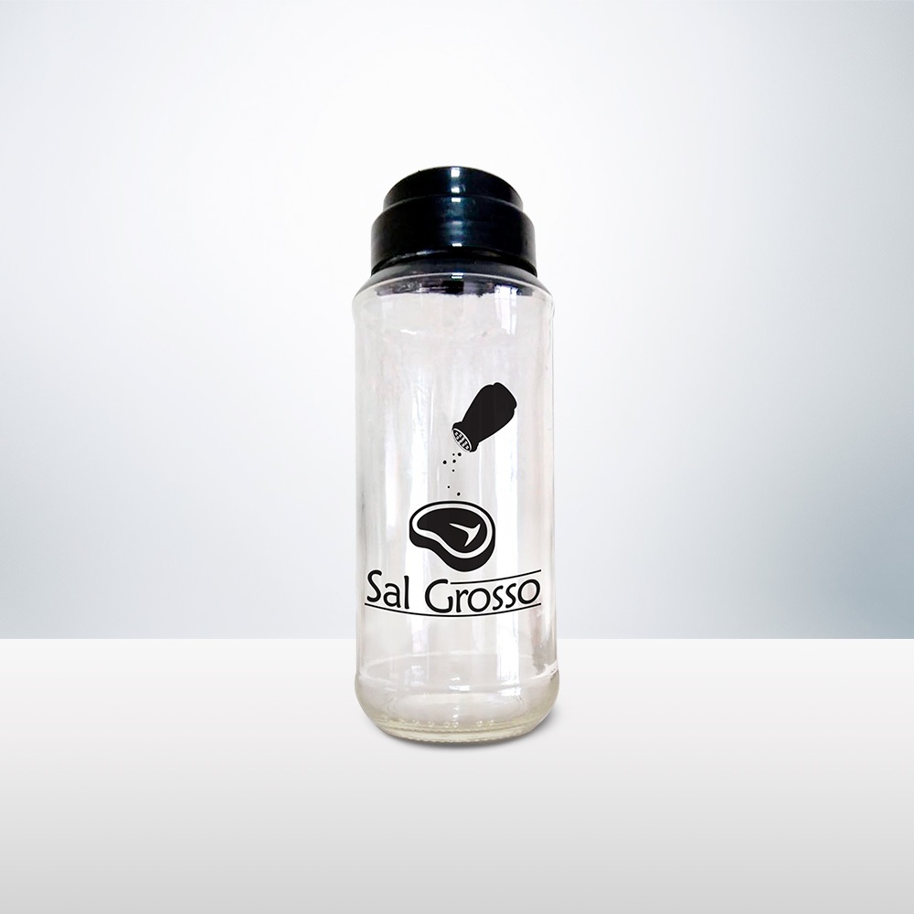 Pote De Vidro Para Sal Grosso 550ml Com Tampa de Polvilhar - Vetrolar