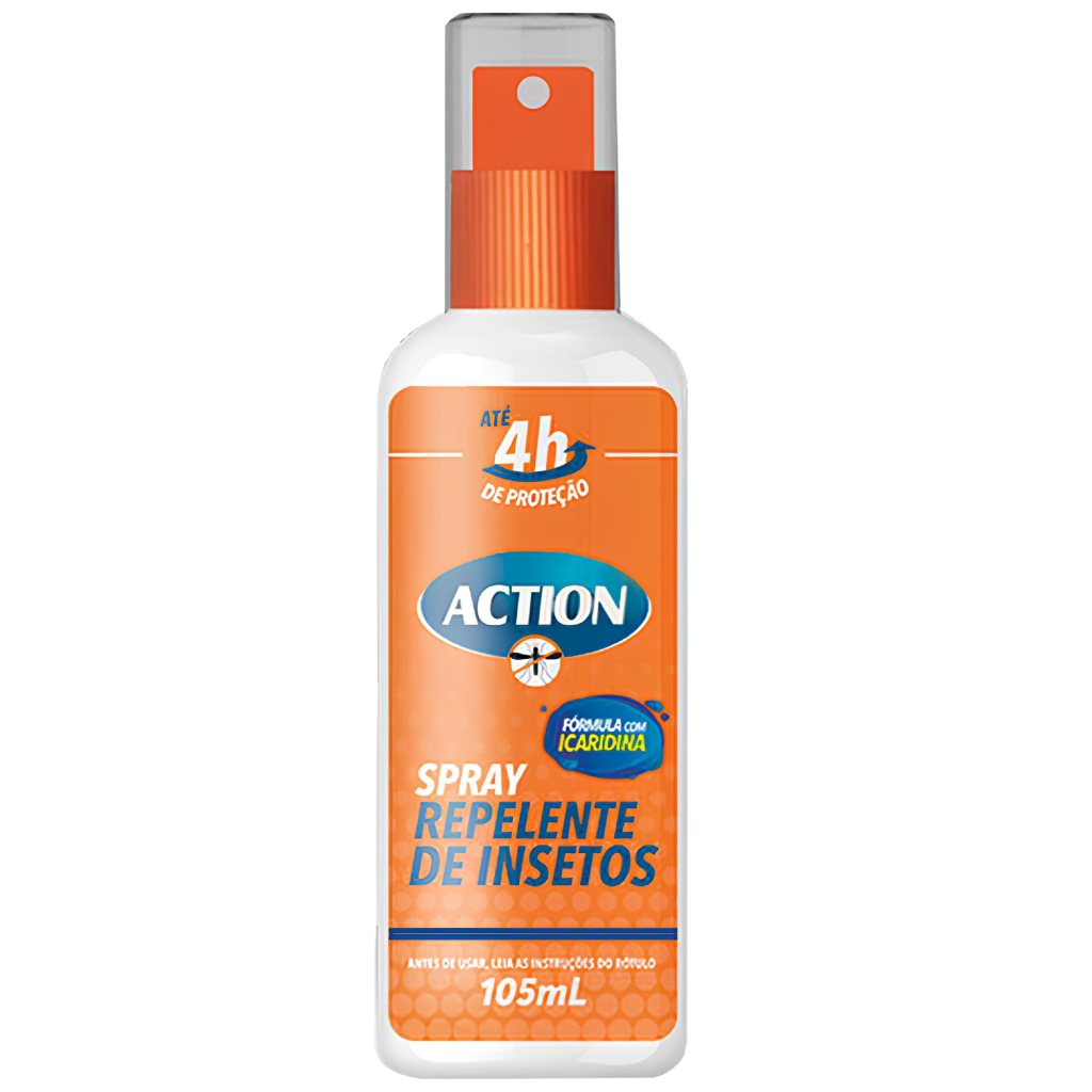 Repelente Com Icaridina Anti Mosquitos Spray 105ml Action - Proteção ...