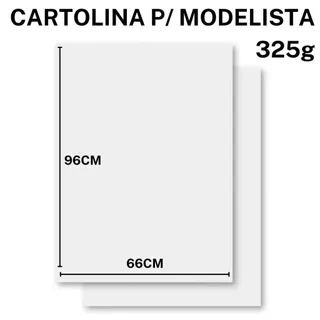 Cartolina para Modelista 325g 96cm x 66cm Branca Zenith GC HI BULK