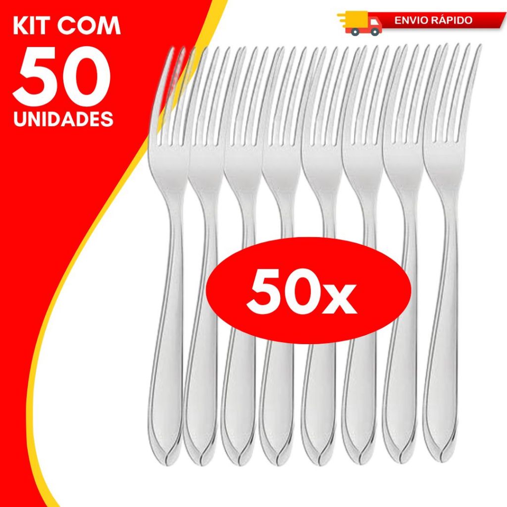 Kit 50 Garfo de Mesa em Aço Inox Perfeito para Refeições Em Seu ...