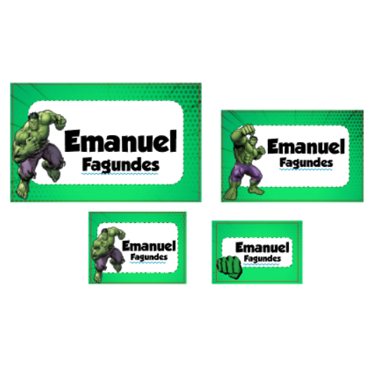 Etiquetas Escolares Personalizadas no tema Hulk - Envio em 48 horas ...