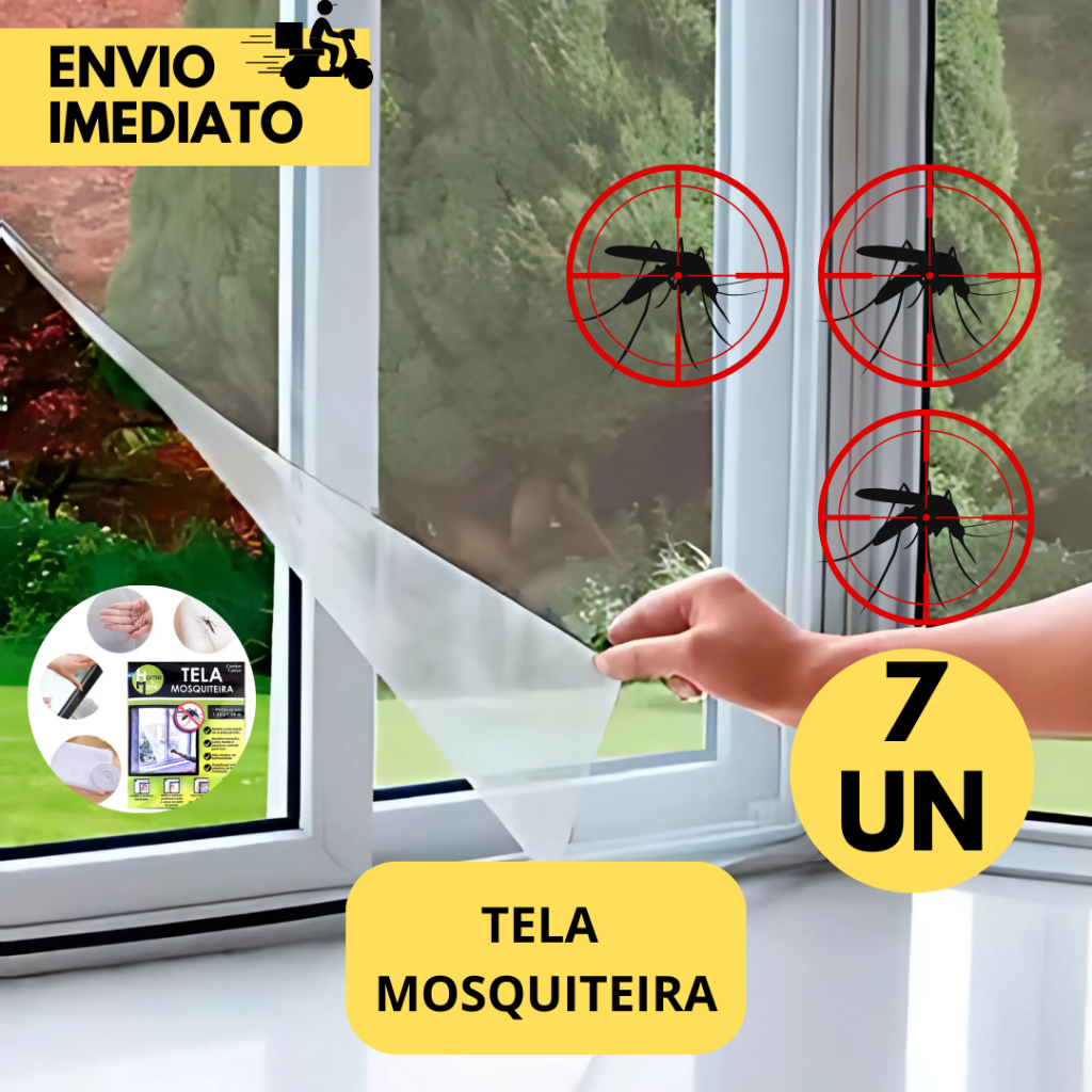 Kit 7 Telas Mosquiteira Janelas Anti-inseto Mosquito 130x150 para ...
