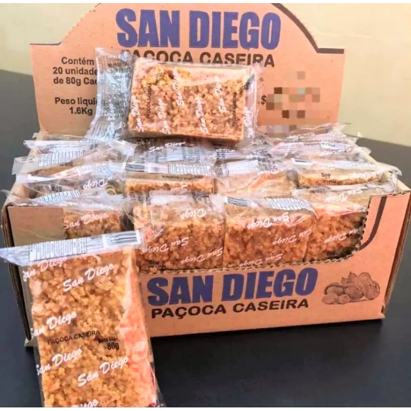Paçoca Artesanal Caixa 20 Unidades 1,600 kg | Shopee Brasil