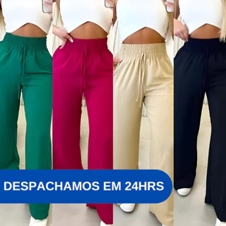 Calça Pantalona Feminina Alfaiataria com Bolso