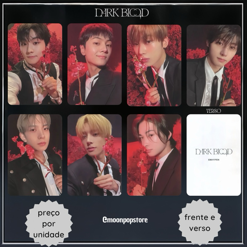 Photocard Kpop Enhypen Dark Blood - VALOR POR UNIDADE- Fanmade