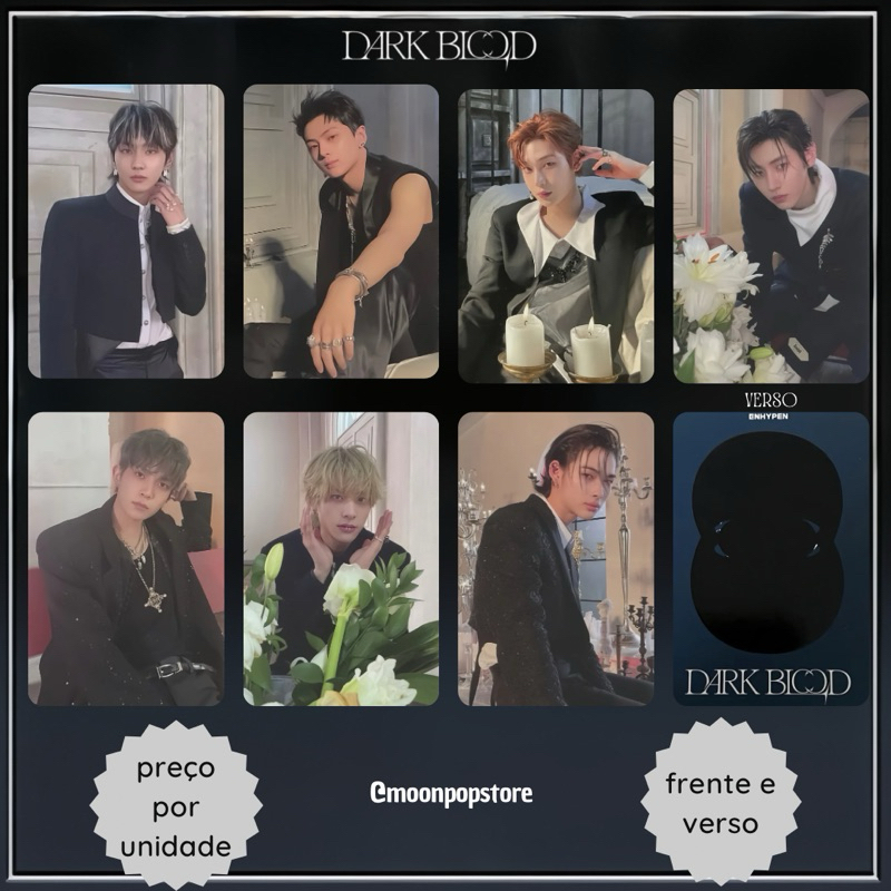 Photocard Kpop Enhypen Dark Blood - VALOR POR UNIDADE- Fanmade