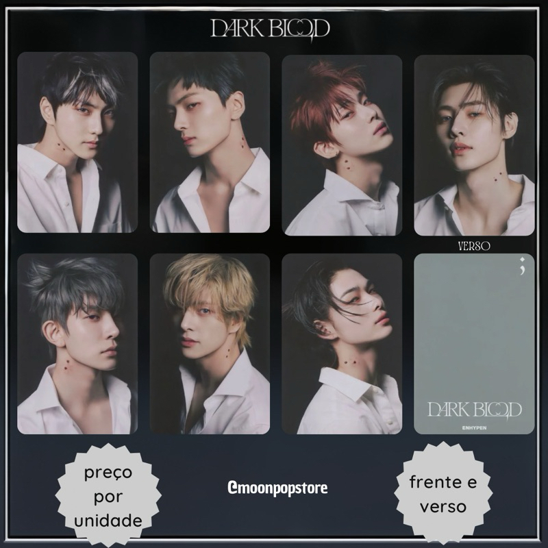 ENHYPEN DARKBLOOD shopee トレカ トレカ セット 7枚 55pcs/box EN-HYPEN Album DARK BLOOD Photocards NEW Ver. Lomo Cards