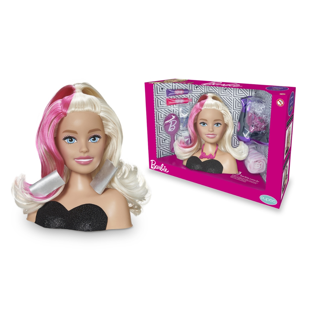 Boneca Barbie Busto Para Pentear Com Cabelo e Acessórios | Shopee Brasil