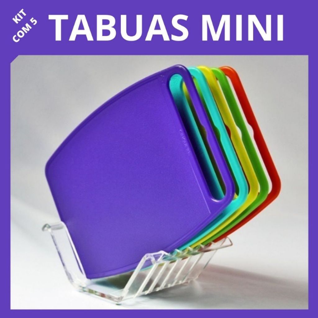 Kit 5 Tábuas De Corte Carne e Legumes Com Suporte em acrílico Para Cozinha com 5 cores diferentes