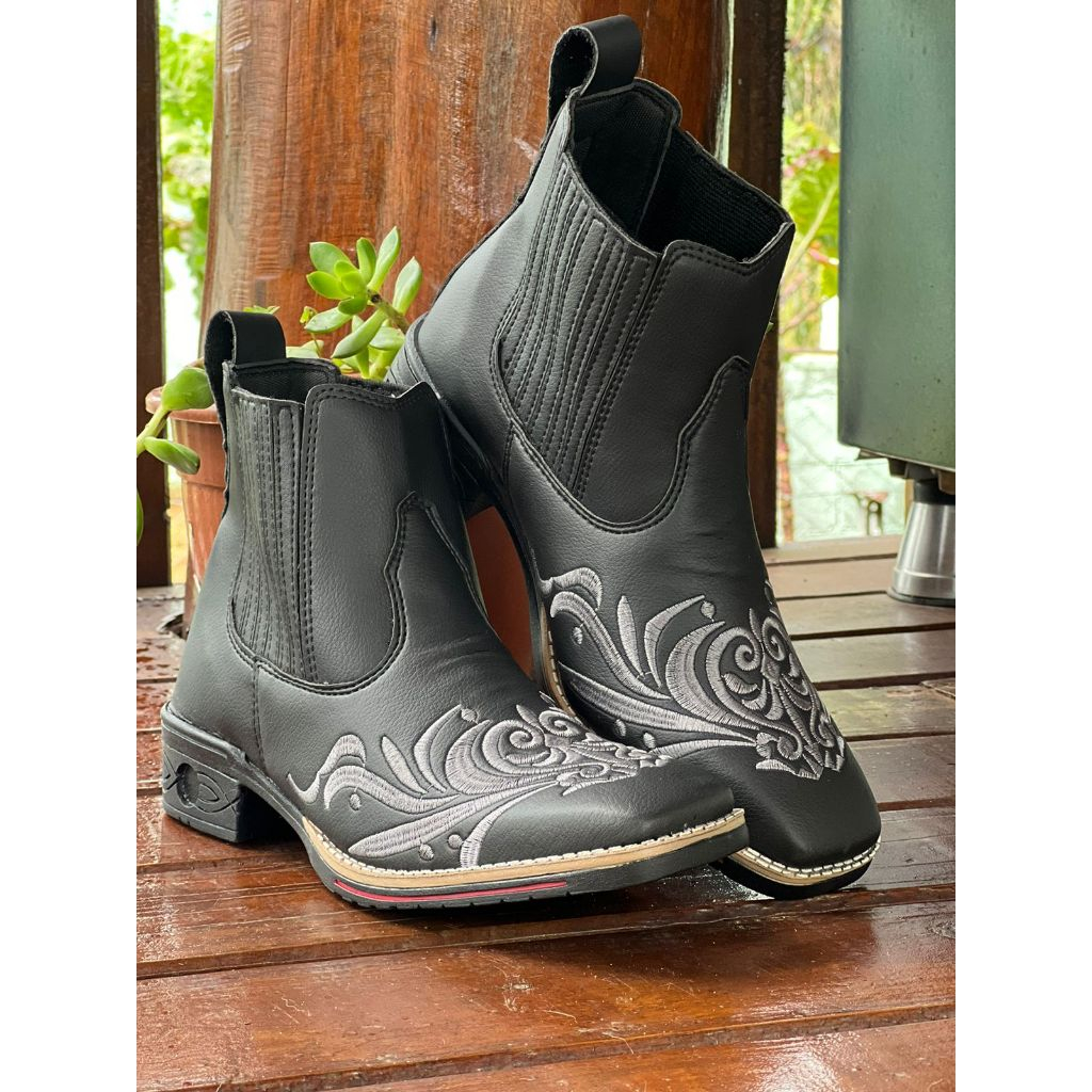 Botina Bota Feminina Cano Curto Country Texana Rodeio Roça Novidade ...