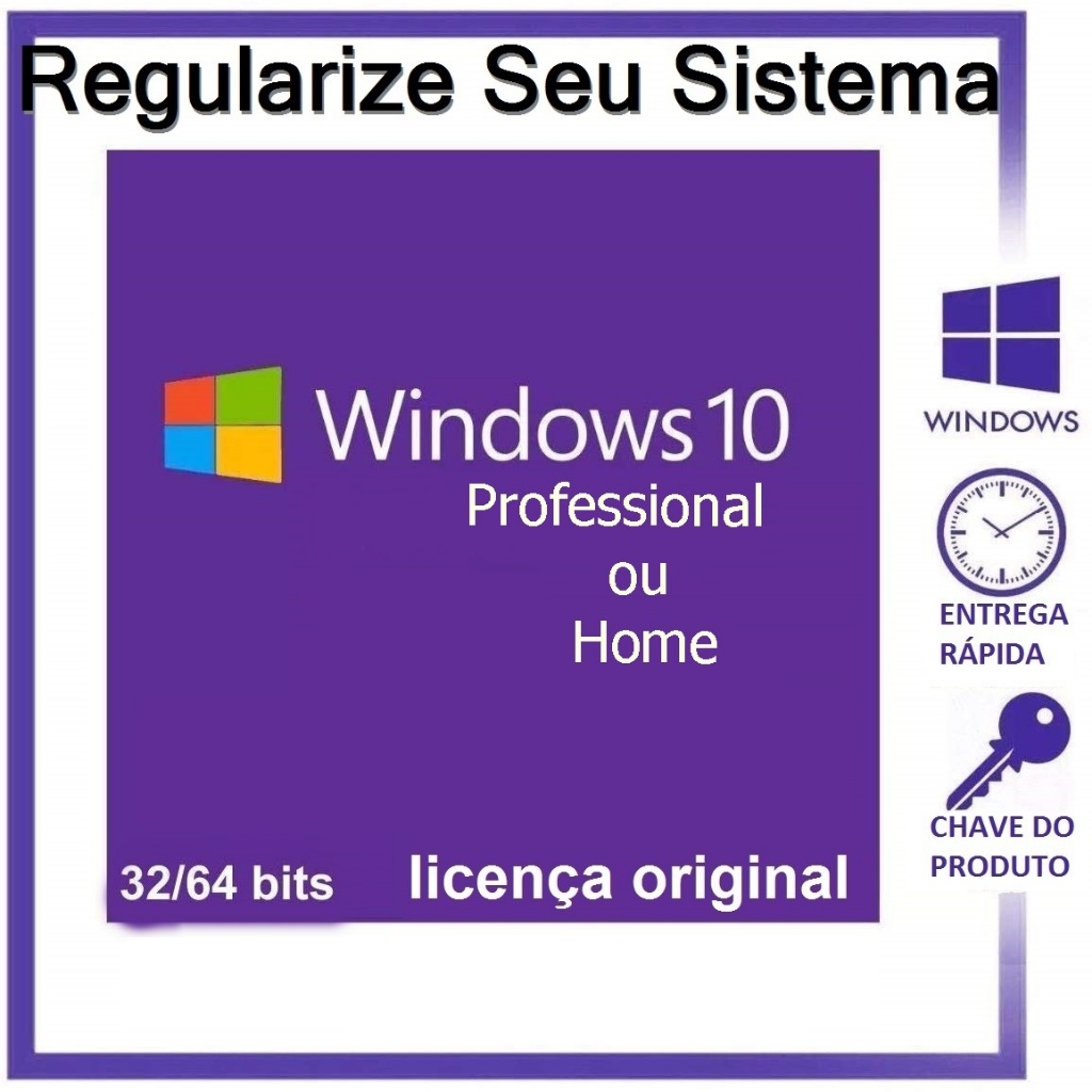 Microsoft Windows 10 Pro Full Version - 1 PC - Vitalicio - Chave 25 ...