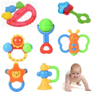 Kit Com 4 Chocalhos Para Bebês Com Sinos De Mão Brinquedo Infantil - em Oferta na Shopee