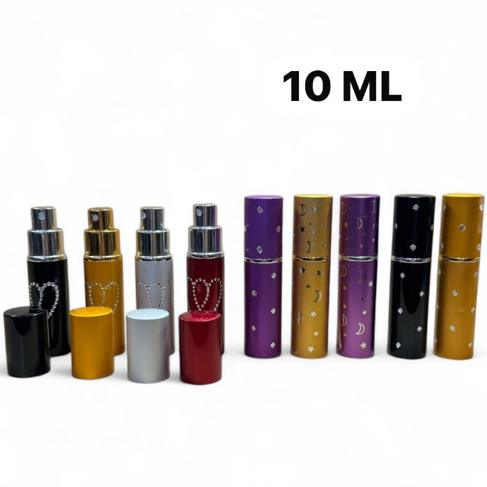 Kit Com 3/6/12 Frasco Porta Perfume Spray 10 ML Alumínio Colorido