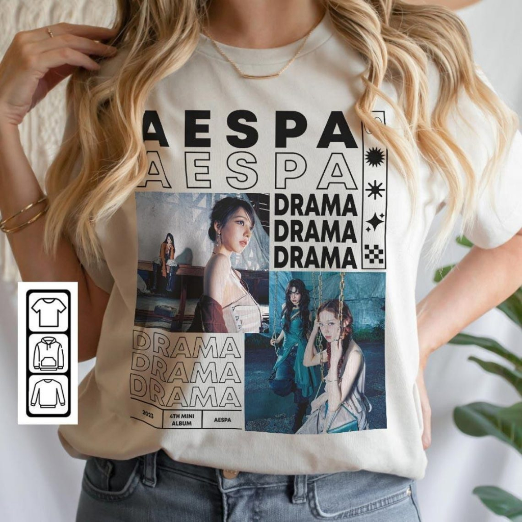 Camiseta T-shirt Unissex Algodão Kpop Aespa Drama | Shopee Brasil