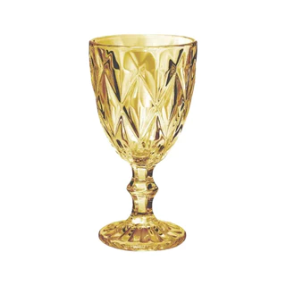 Taça de Vidro 340ml Diamond Âmbar Bico Jaca Água e Suco e - BeloVidro