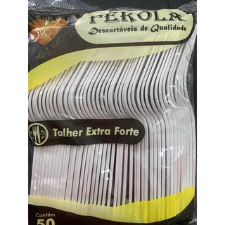 100 Garfos Descartáveis Branco para Refeição - Marca Perola