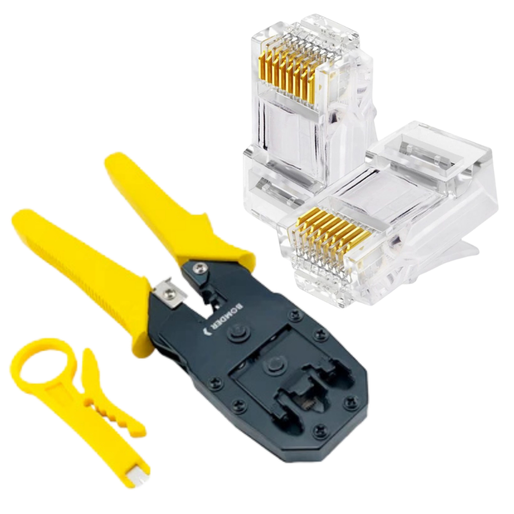 Alicate De Crimpar Decapador Cabo RJ45/RJ12/RJ11+Conector De Cabo RJ45 ...