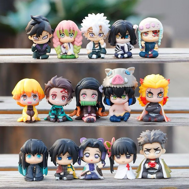 15pcs Demon Slayer Miniaturas Action Figures Tanjirou Nezuko