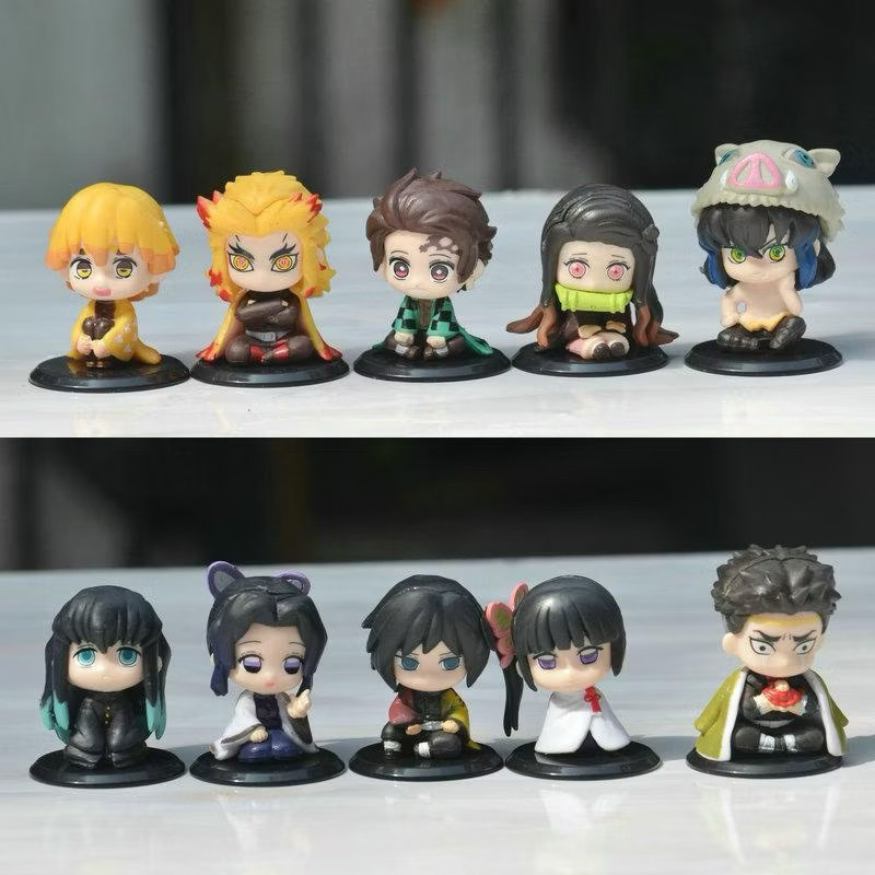 15pcs Demon Slayer Miniaturas Action Figures Tanjirou Nezuko