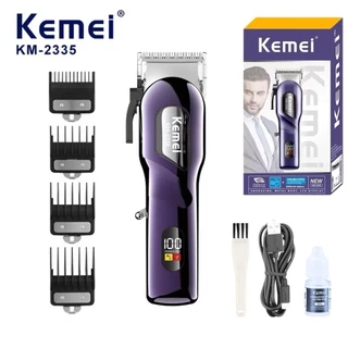 Kemei KM-2335 Máquina de Cortar Cabelo Profissional Sem Fio com Painel LCD Original - Bivolt