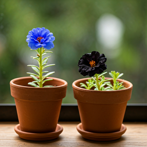 Flor Onze Horas Negra e Azul 5