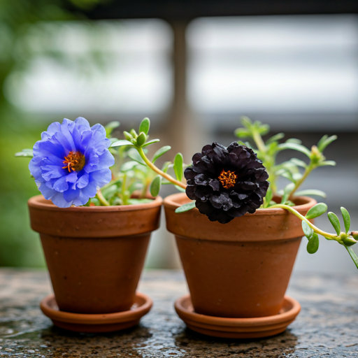 Flor Onze Horas Negra e Azul 1