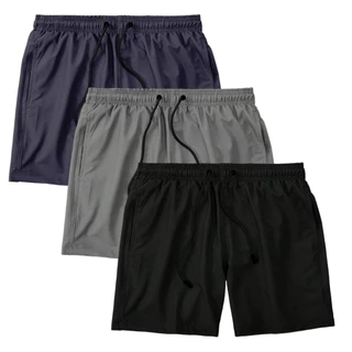 Kit Bermuda Masculina Tactel Lisa Básica Esportiva