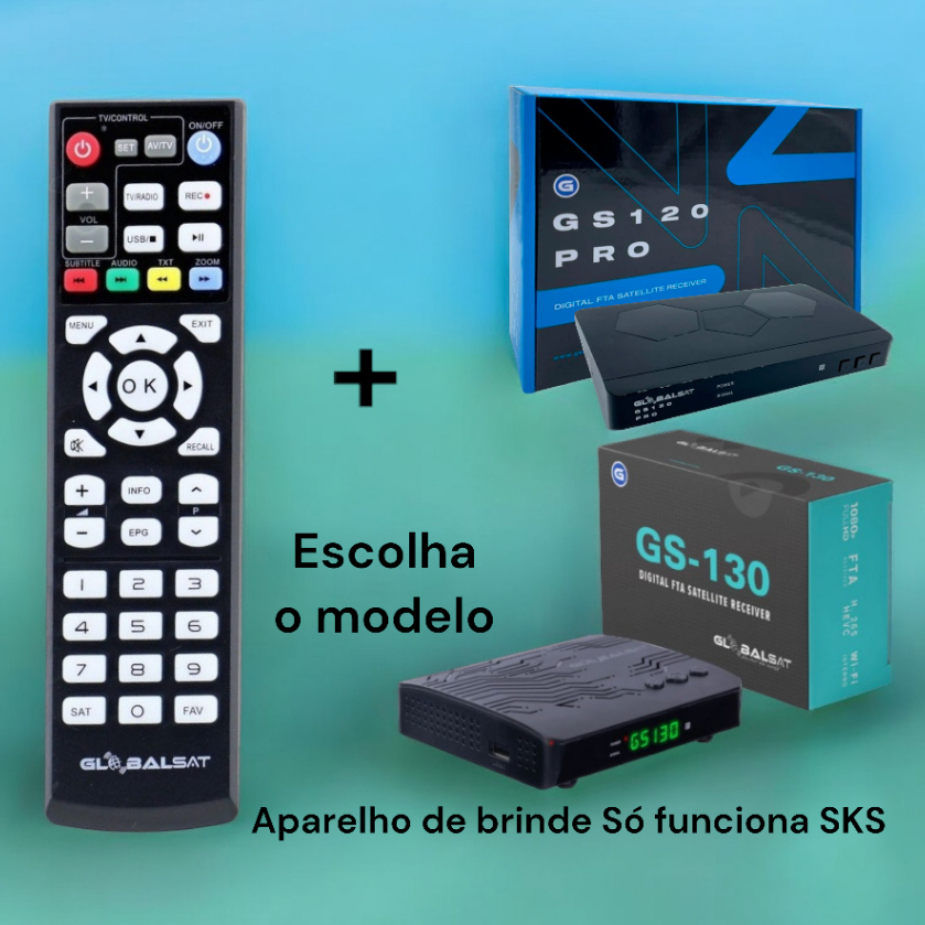CONTROLE REMOTO GLOBALSAT GS120 PRO GS 130 GS240 GS260-9025 - Faz a Boa!