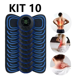 KIT Mini Massageador EMS Estimulador Elétrico De Pescoço Portátil Para Alívio Da Dor Muscular Cervical