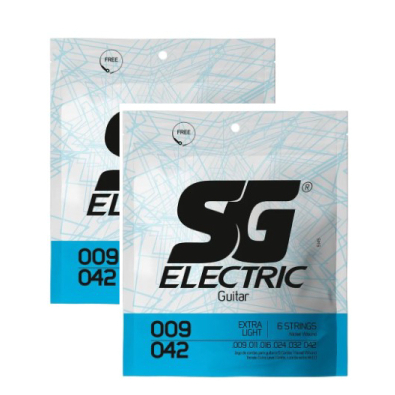 Kit com 2 Encordoamentos SG Guitarra 009 Extra Leve