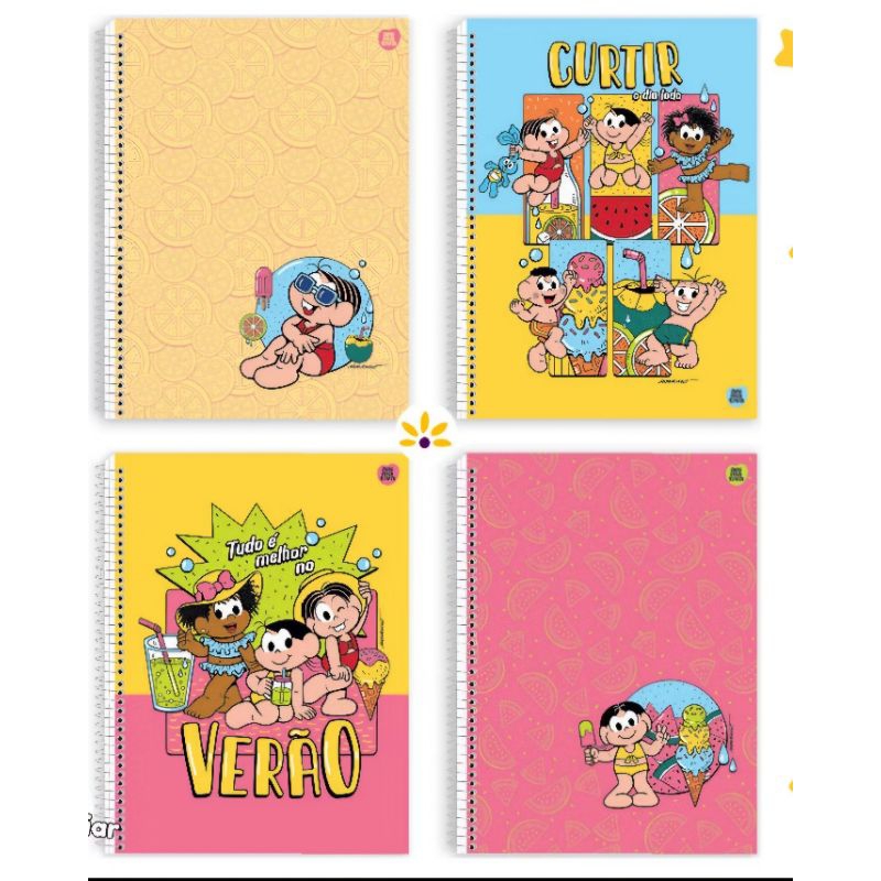 Caderno Universitário Turma da Mônica 1 Matéria 80 Folhas São Domingos ...