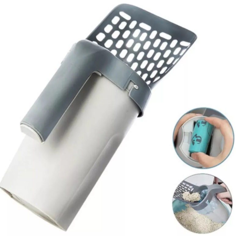 Pá Cata Caca Coletora Coco Fezes Com Saco Pet Cães E Gatos