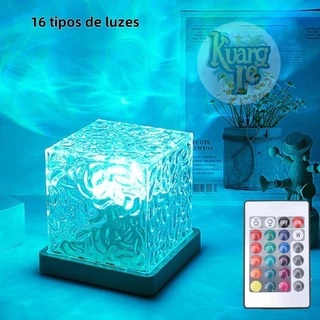 Luz Nocturna de Ondulação de Água USB 16 Cores LED com Controle Remoto para Presente de Natal