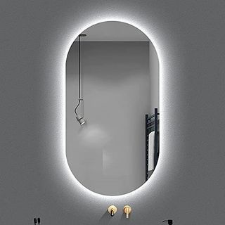 Espelho Oval de Parede com LED Luz Quente e Fria para Banheiro Sala Quarto — foto 2 — Achou Levou Brasil