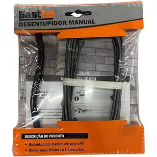 Desentupidor Manual Mola de Aço BESTFER 5 ou 15 Metros Ralo, Pia, Cano, Calha