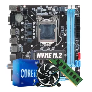 Kit Gamer Intel I5 3470 Memória 8gb Ram Rede Gigalan Usb 3.0 Upgrade Placa Mãe B75 NVME M2