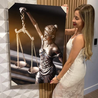 Quadro Decorativo Grande Símbolo da Justiça e Direito Libra Balança Vertical