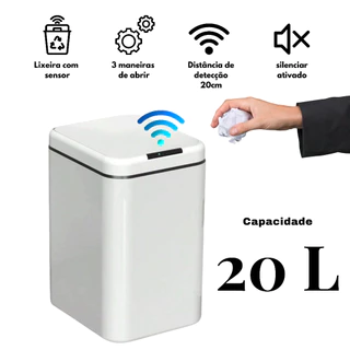 Lixeira com Sensor Automático Inteligente Abre Fácil 20 litros