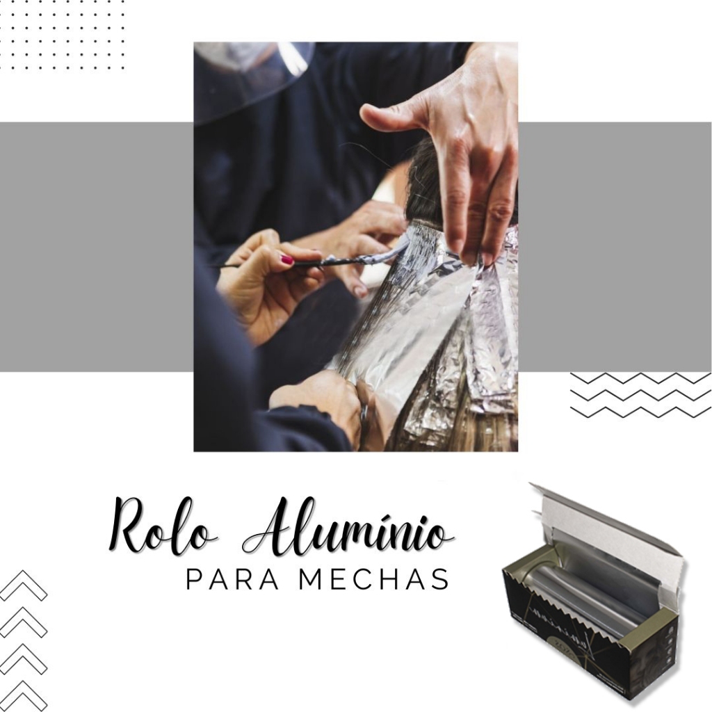 kit com 4 Rolo Profissional de Alumínio para Mechas, Reflexo, 12cm X 50 ...