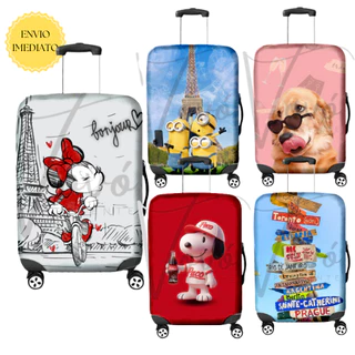 Capa de Mala para Viagem Protetora Estampas Personagens em Oferta na Shopee
