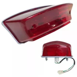 Lanterna Moto Traseira Ybr 125 2005 2006 2007 2008 Vermelha Com Chicote